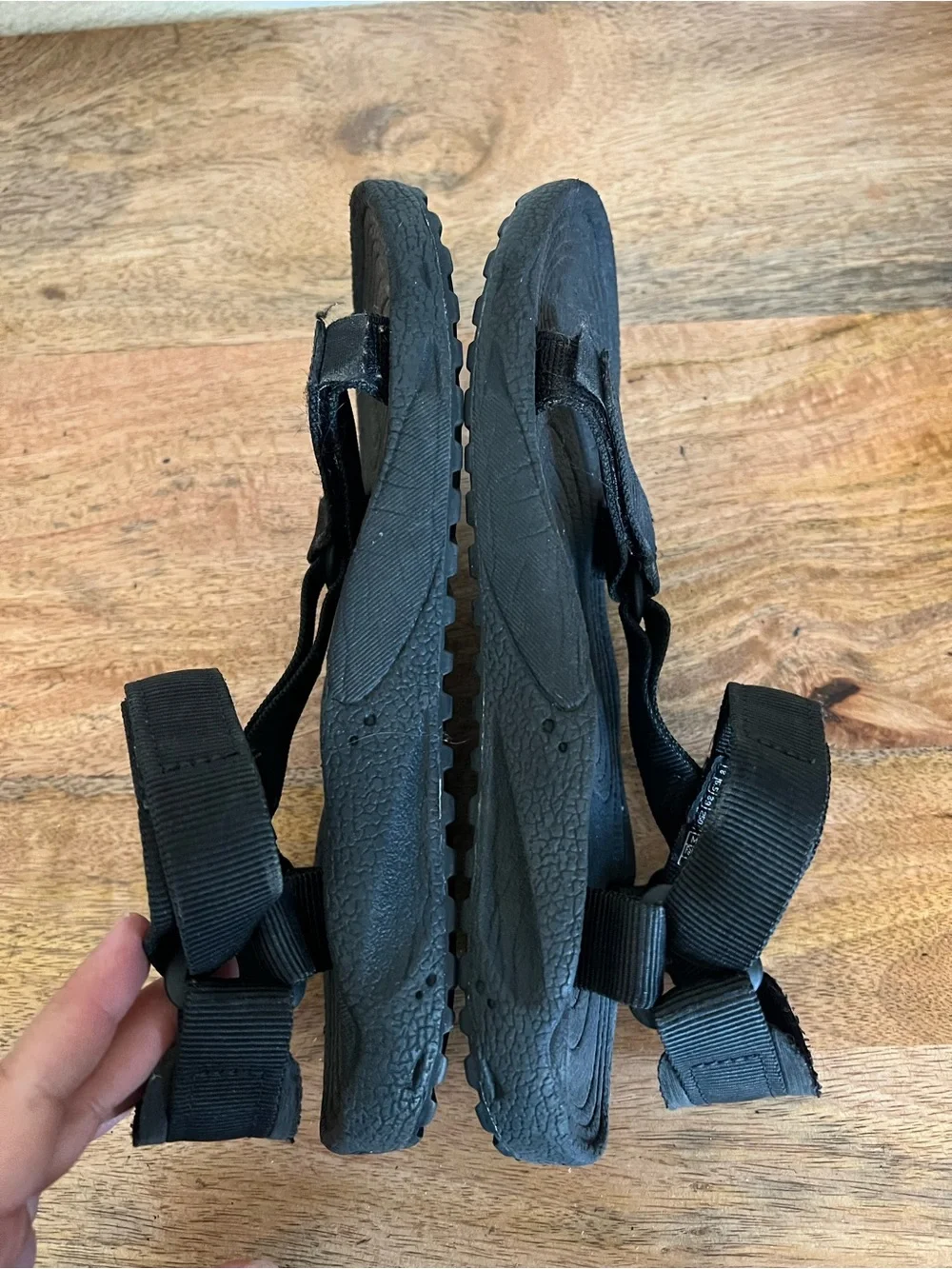 Teva Hurricane Sport Sandals Men's Black on Black Adjustable Straps Size 8